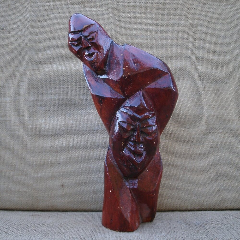 Vintage Hand Carved Wood African Figurine